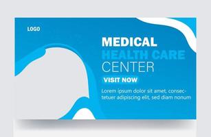 miniatura de portada de video de atención médica médica y plantilla de banner web vector
