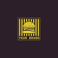 logotipo simple de comida rápida de hamburguesa vector