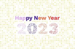 new year 2023 funny dot illustration on white background happy new year greetings vector