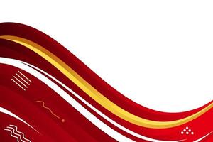 Memphis style red gradient wave banner abstract background vector