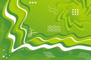 Memphis style green gradient fluid abstract background vector