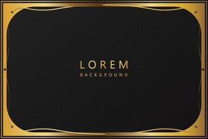 Luxury Black Background With a golden color frame vector