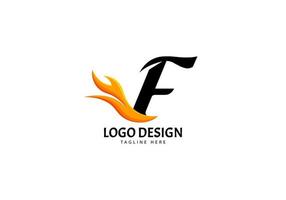 Letter F Fire Logo for Brand or Company, Concept Minimalist. vector