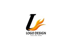 Letter I Fire Logo for Brand or Company, Concept Minimalist. vector
