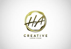 Initial HA Letter Handwriting Stylish Signature Logo vector