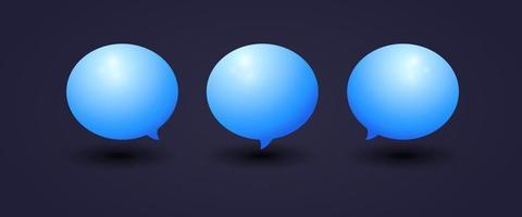 3d bubble chat style render vector set