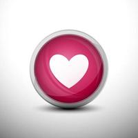 Heart in 3D Shiny Pink Keys for web Icons, Education Icons and Punctuation Icons. Vector Illustration