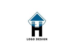 Letter H Home Minimalist Logo Design Template For Company vector