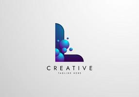 Letter L logo combined with gradient colored bubbles, logo Design Template vector