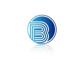 Letter B lines merge with the circle, Monogram logo vector