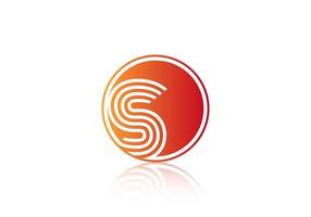 Letter S lines merge with the circle, Monogram logo vector