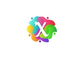 letra x logotipo degradado colorido, vector de diseño de plantilla de logotipo.