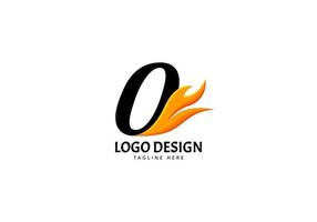 Letter O Fire Logo for Brand or Company, Concept Minimalist. vector