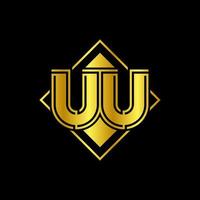 Letter UU Golden Mirror vector