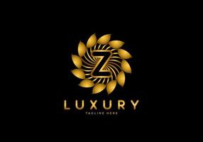 Letter Z Golden Flower Luxury Logo vector