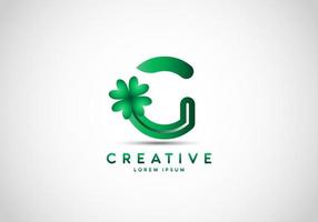 Initial Letter G Lucky Clover Logo vector