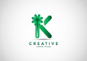 Initial Letter K Lucky Clover Logo vector