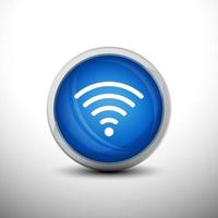 Wifi Network in 3D Shiny Blue Keys for web Icons, Education Icons and Punctuation Icons. Vector Illustration