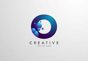 Letter O logo combined with gradient colored bubbles, logo Design Template vector