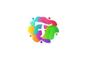 Letter F Logotype Gradient Colorful, Logo Template Design Vector. vector