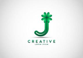 Initial Letter J Lucky Clover Logo vector