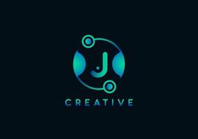 Initial Letter J Technology Logo vector