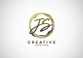 Initial JS Letter Handwriting Stylish Signature Logo vector