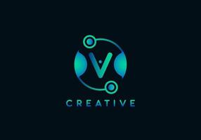 Initial Letter V Technology Logo vector