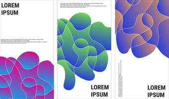 Set of abstract modern graphic elements. Gradient abstract banner with flowing liquid shapes. Template for logo design, flyer or presentation. Eps10 Vector. vector