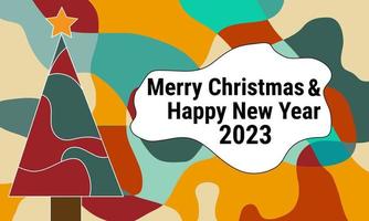 Merry Christmas and Happy New Year 2023 of greeting cards, posters, holiday covers. Eps10 vector