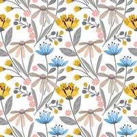 Blooming flowers design  seamless pattern. vector