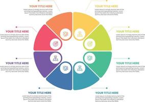 pasos visualización de datos comerciales proceso de línea de tiempo diseño infográfico con iconos. plantilla de diseño infográfico con lugar para sus datos. vector