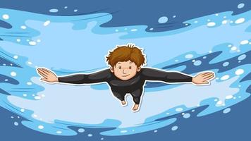 Thumbnail design with swimmer man vector