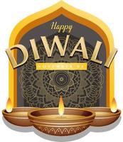 diseño de cartel de feliz día de diwali vector