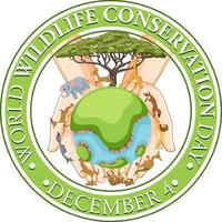 plantilla de póster del día mundial de la conservación de la vida silvestre vector