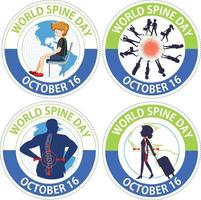 Set of world spine day symbols vector