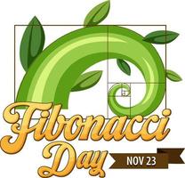 Fibonacci day poster design vector