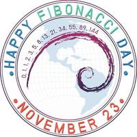 Fibonacci day poster design vector