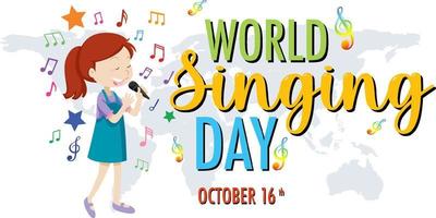 diseño del cartel del día mundial del canto vector