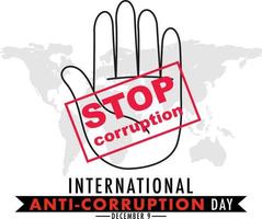 International Anti corruption day poster design vector