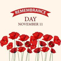 Remembrance day poster design vector