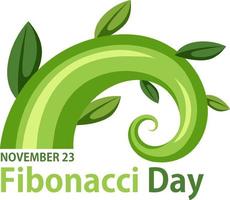 Fibonacci day poster design vector