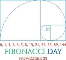 Fibonacci day poster design vector