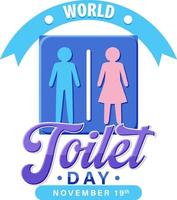 World toilet day text design vector