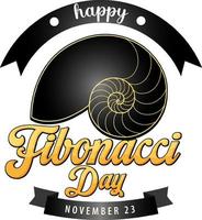 Fibonacci day poster design vector