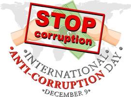 International Anti corruption day poster design vector