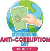 International Anti Corruption Day Poster Design vector