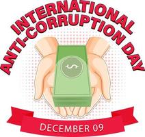 International Anti Corruption Day Poster Design vector