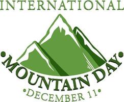 plantilla de póster del día internacional de la montaña vector