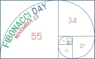 Fibonacci day poster design vector